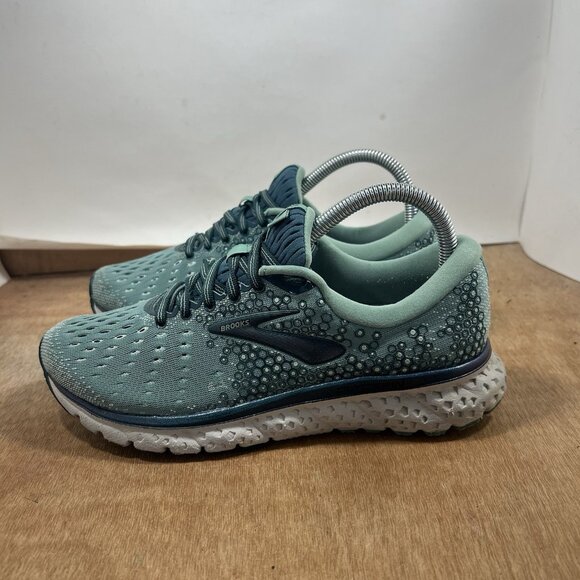 Brooks Glycerin 17 Women Size 8 Green Running Shoes Sneakers - Picture 3 of 9
